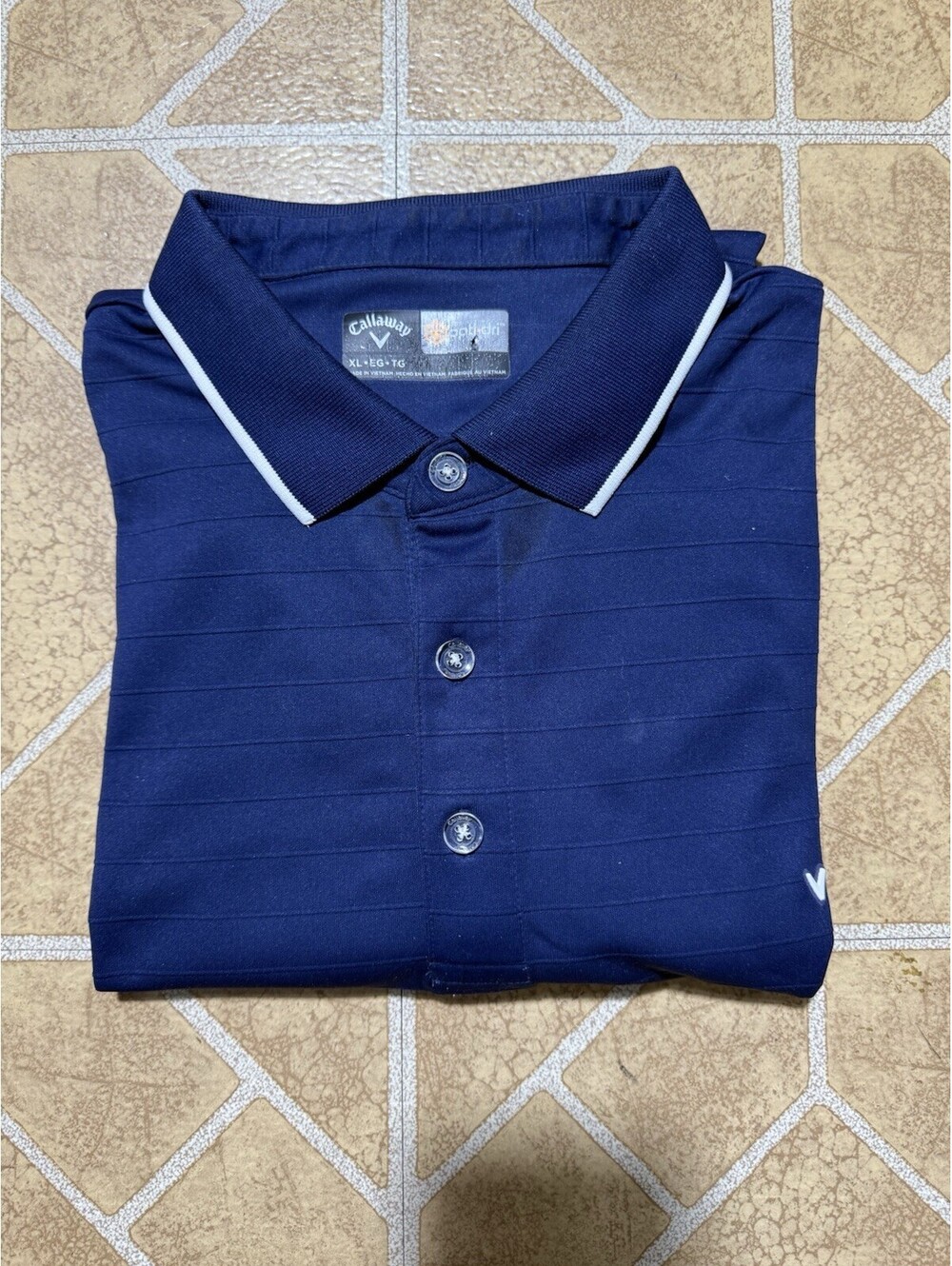 Callaway Opti-Dri Golf Polo Men XL Blue Striped Short Sleeve